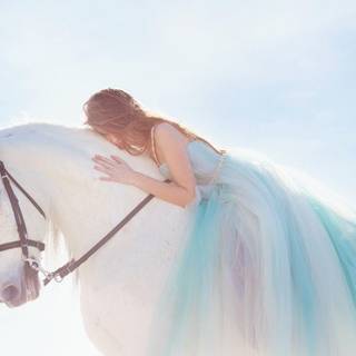 White horses wallpaper