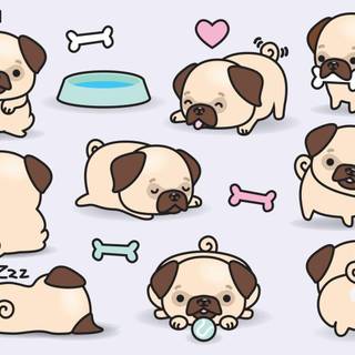 Cartoon pugs wallpaper