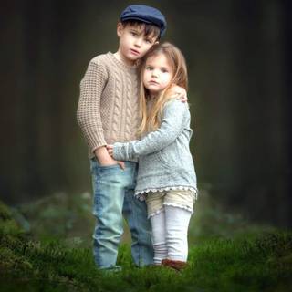 Brother and sister wallpaper