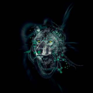 Neon wolf wallpaper