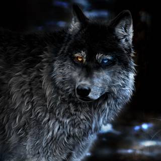 Neon wolf wallpaper