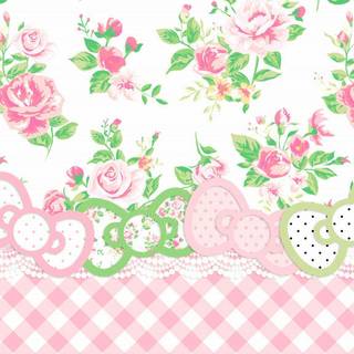 Hello Kitty floral wallpaper
