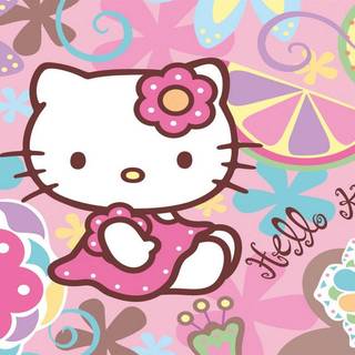 Hello Kitty floral wallpaper