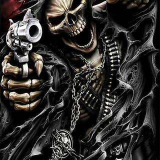 Skulls and guns wallpaper