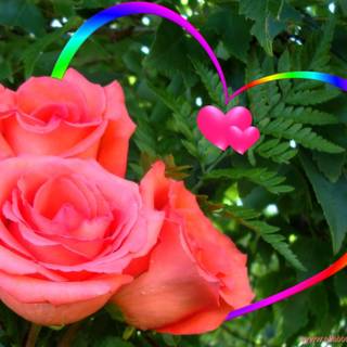 Orange roses wallpaper