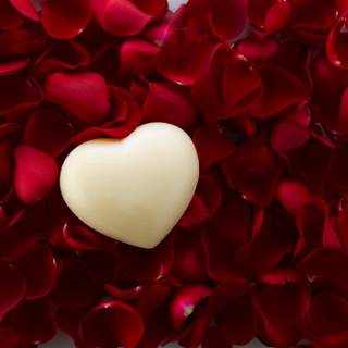 Rose with heart wallpaper