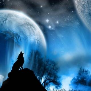 Wolf moon wallpaper
