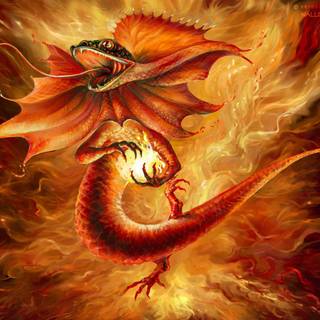 Fire dragon wallpaper 3d