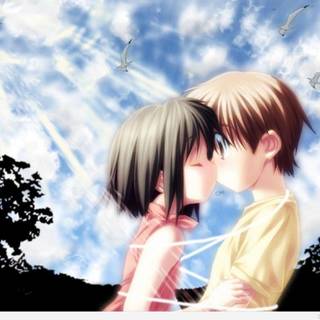 Wallpaper anime cute couple