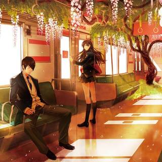 Anime boy and girl wallpaper