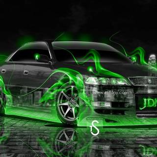 Green cars wallpaper