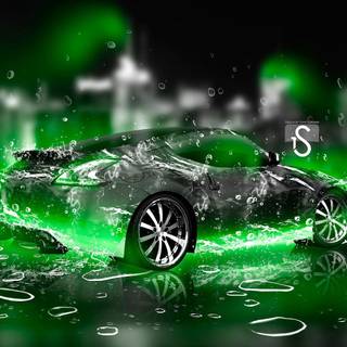 Green cars wallpaper