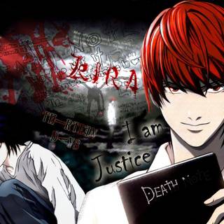 Death note wallpaper l and light