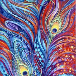 Peacock feather wallpaper