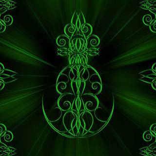 Green tribal wallpaper