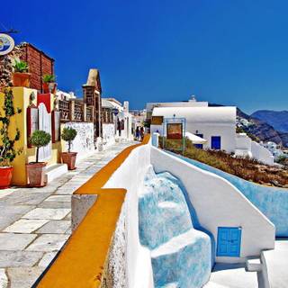 Santorini HD wallpaper