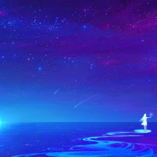 Blue night sky wallpaper