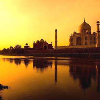 Taj mahal at night wallpaper 3d