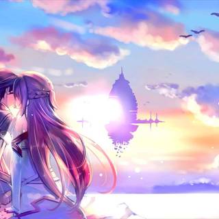 Anime kissing wallpaper