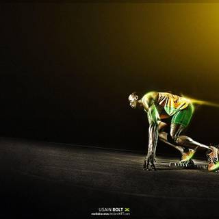 Usain Bolt running wallpaper