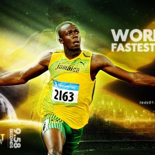 Usain Bolt running wallpaper