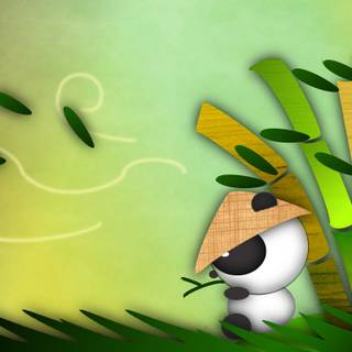 Cute panda cartoon wallpaper