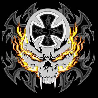 Cool flaming skull wallpaper