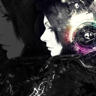 Skull headphones wallpaper