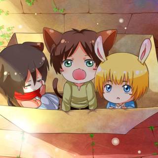 Attack on titan chibi wallpaper HD