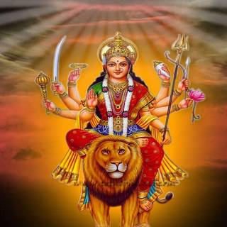 3D God wallpaper of hindu Durga Maa