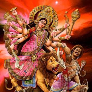 3D God wallpaper of hindu Durga Maa