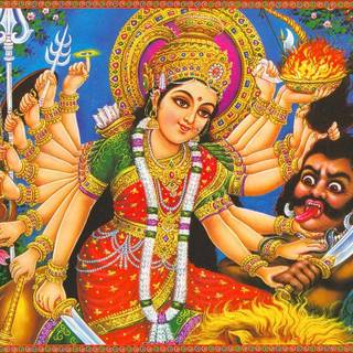 3D God wallpaper of hindu Durga Maa