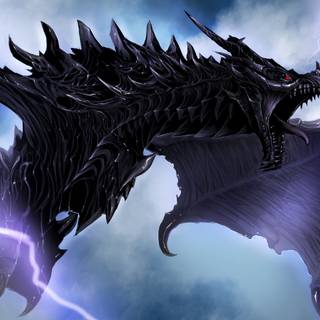 Black lightning dragon wallpaper