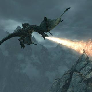 Elder dragon skyrim wallpaper