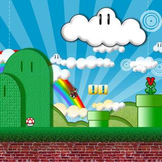 Super mario pixel background