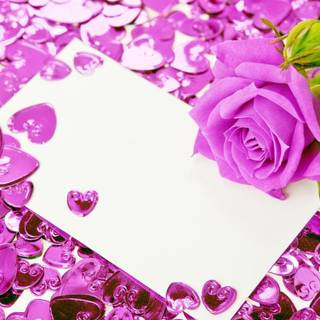 Wallpaper of hearts and roses