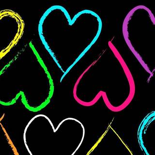 Colorful heart wallpaper