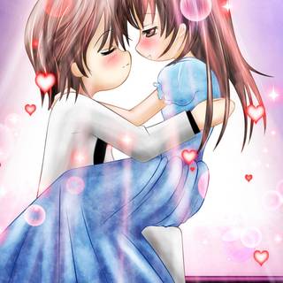 Cute anime love wallpaper