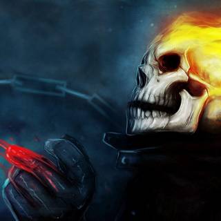 Blue ghost rider skull wallpaper
