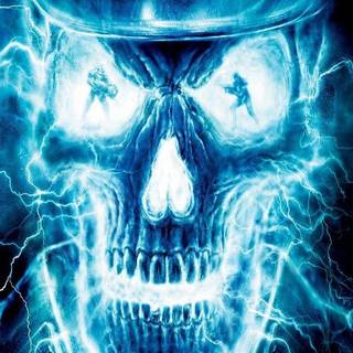 Blue ghost rider skull wallpaper