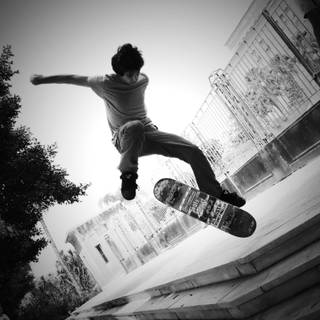 Skateboard wallpaper black and white