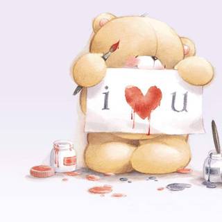 I love you teddy bear HD wallpaper