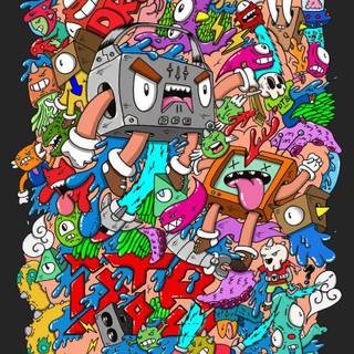 Doodle monster wallpaper