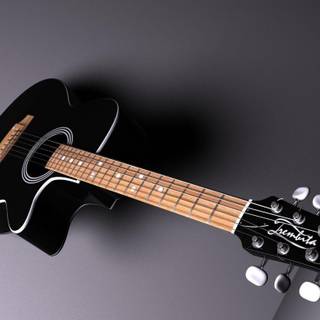 Black acoustic guitar wallpaper