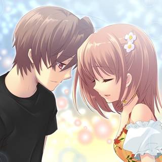 Cute anime couple wallpaper for mobile