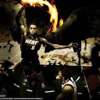 Lebron james dunk heat wallpaper