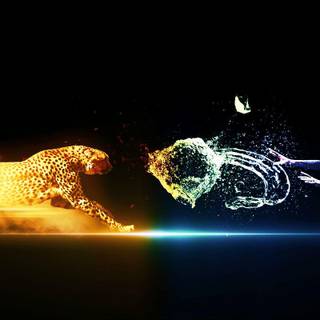 Cool fire and water wallpaper