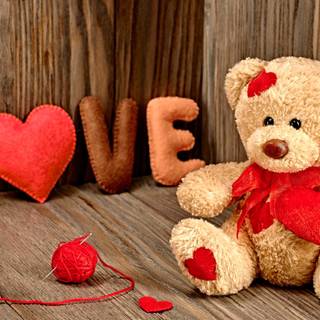 Cute pink teddy bear wallpaper for desktop