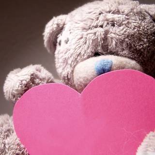 Cute pink teddy bear wallpaper for desktop
