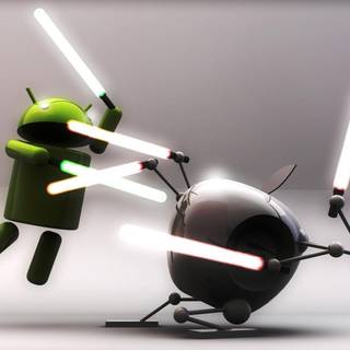 Wallpaper logo android vs apple